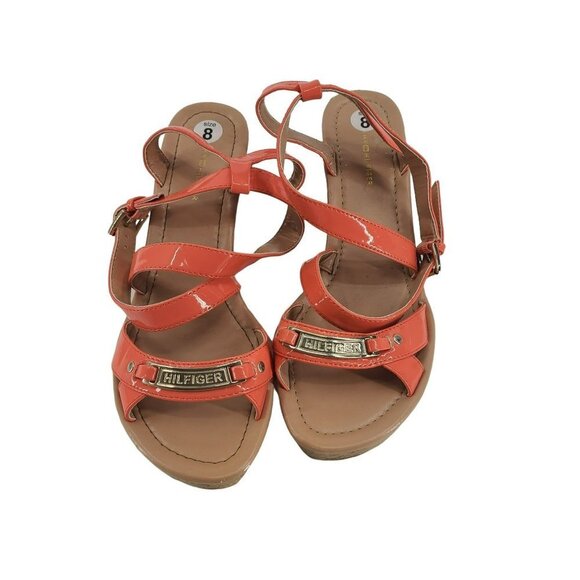 Tommy Hilfiger Cork Wedge Sandal Pink Size 8 - Picture 2 of 9